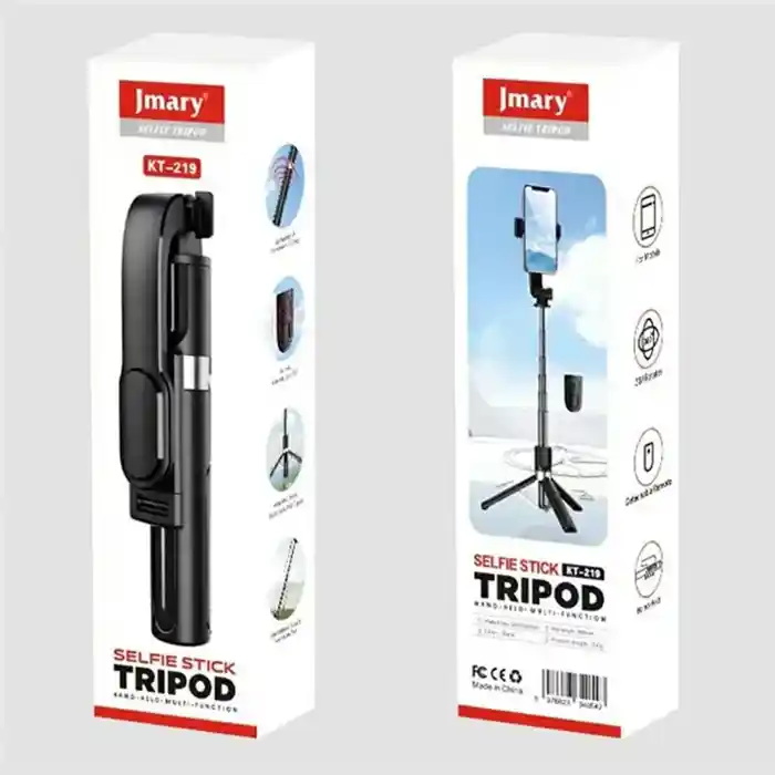 JMARY KT-219 Telescopic Selfie Stick Tripod Stand Cell Phone Clip Rotation Design Remote Shutter